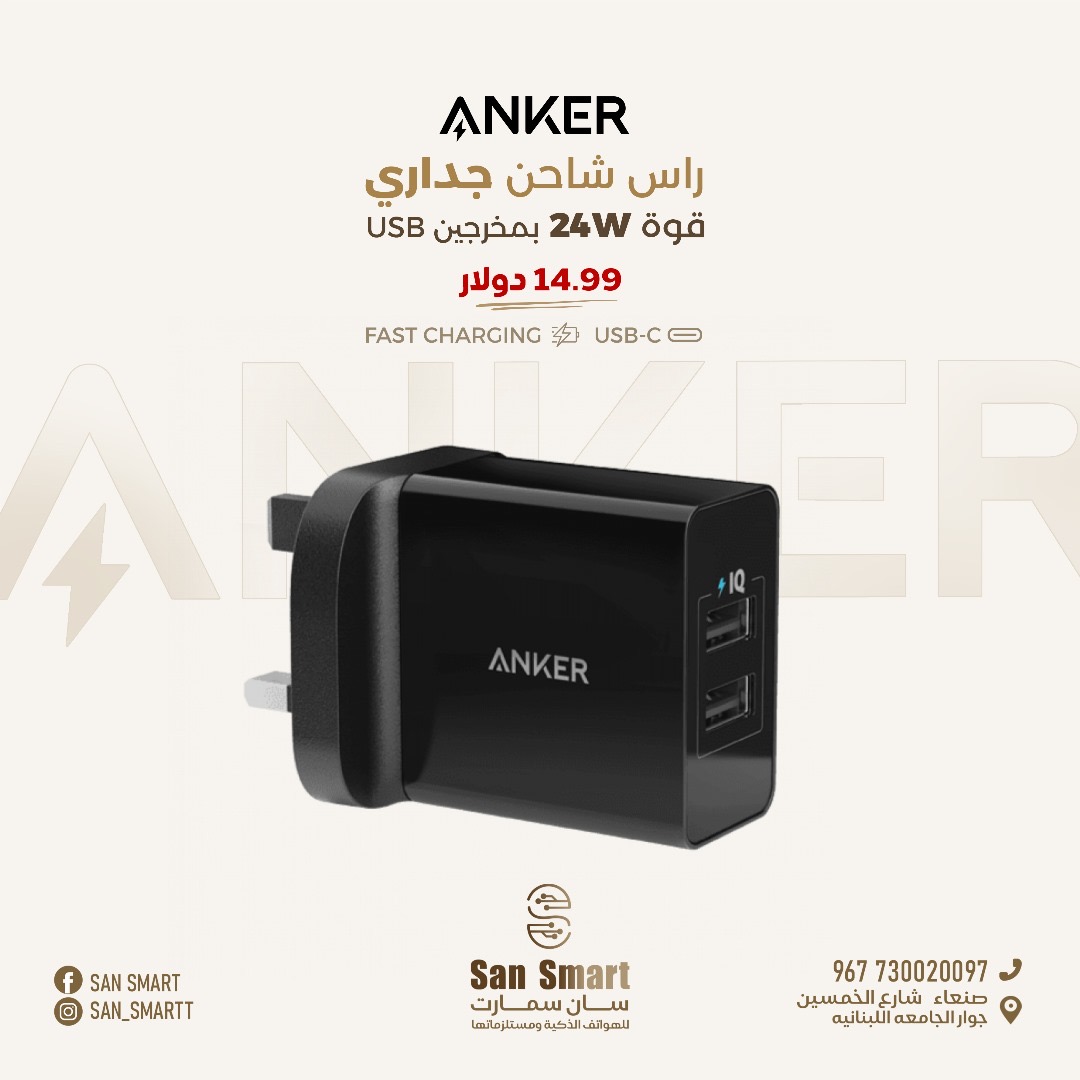 راس شاحن جداري